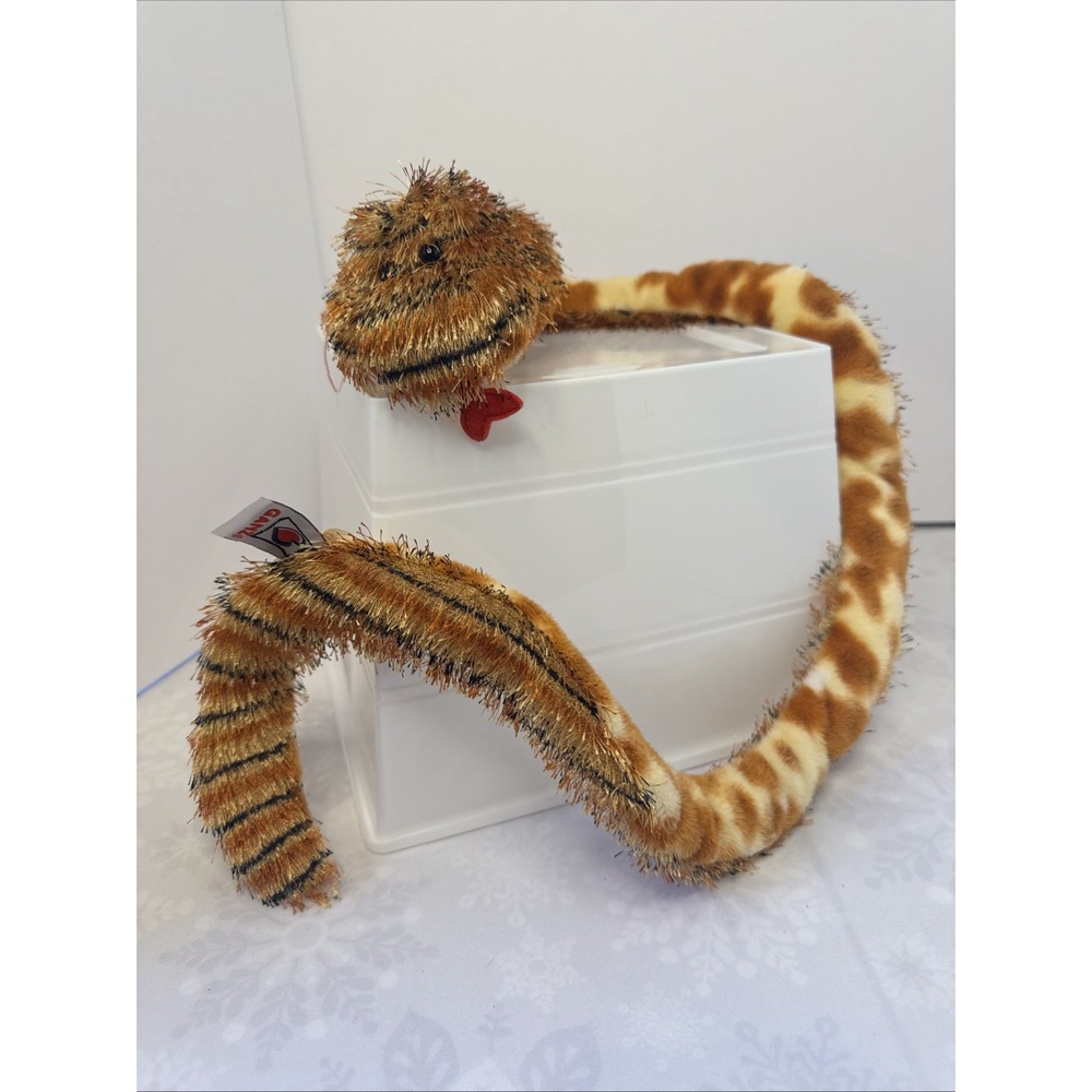 Webkinz Ganz‎ Tiger Snake Plush HM154 Orange Black Stripes NO CODE 18"